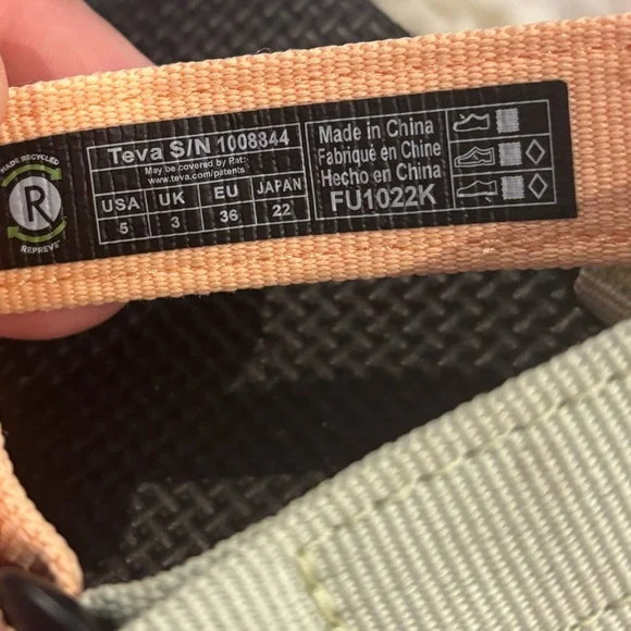 Teva Pastel Strap Sandals with Black Soles - Picture 2 of 3